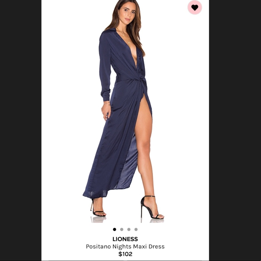 Lionnes dark blue plunge neck dress